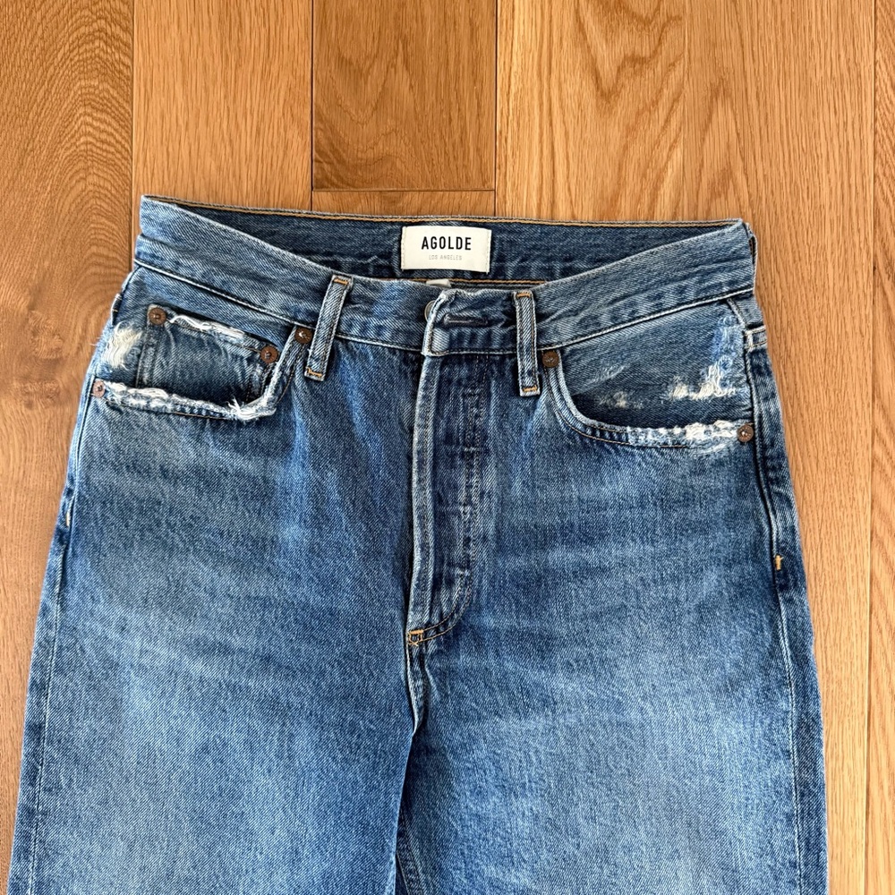 Agolde Riley High Rise Straight Crop Jeans - Picture 2 of 6